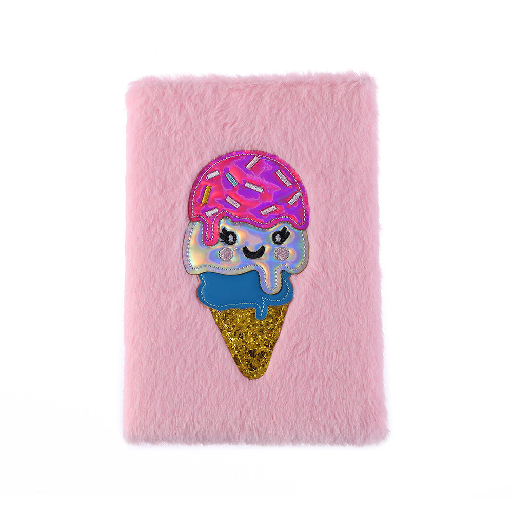 Wholesale Cartoon Ice Cream Stuffed Notebook Diary Children' s Handmade DIY